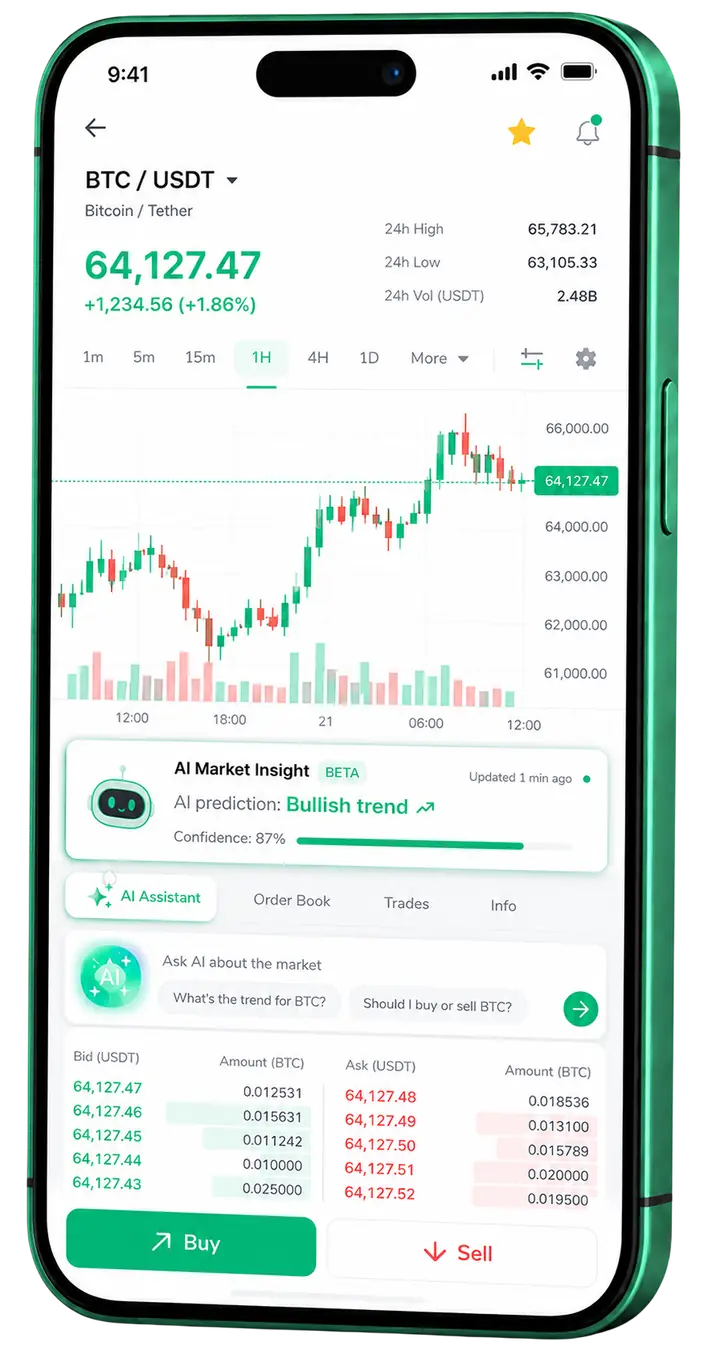 Dummy Finara — aplikacja mobilna Mobilny widok tradingu w Dummy Finara